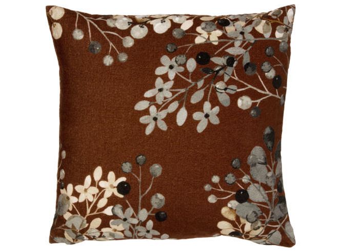 Hovedbilde Pute blomstret brun