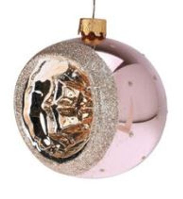 Hovedbilde Julekule rosa munnblåst