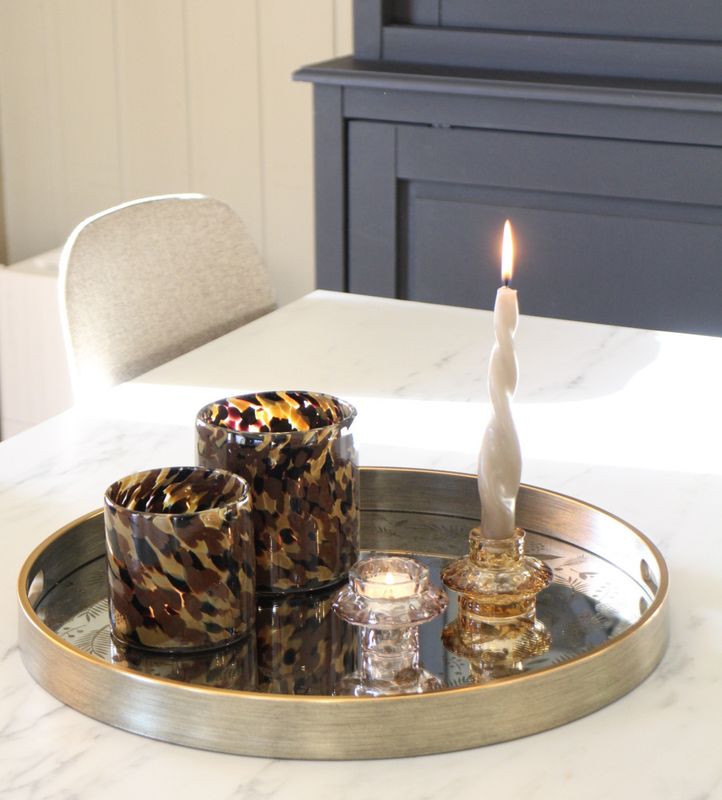 Telysholder glass sett med 3
