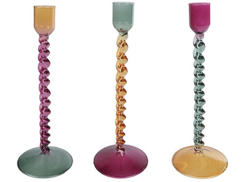 Lysestake glass grønn topp