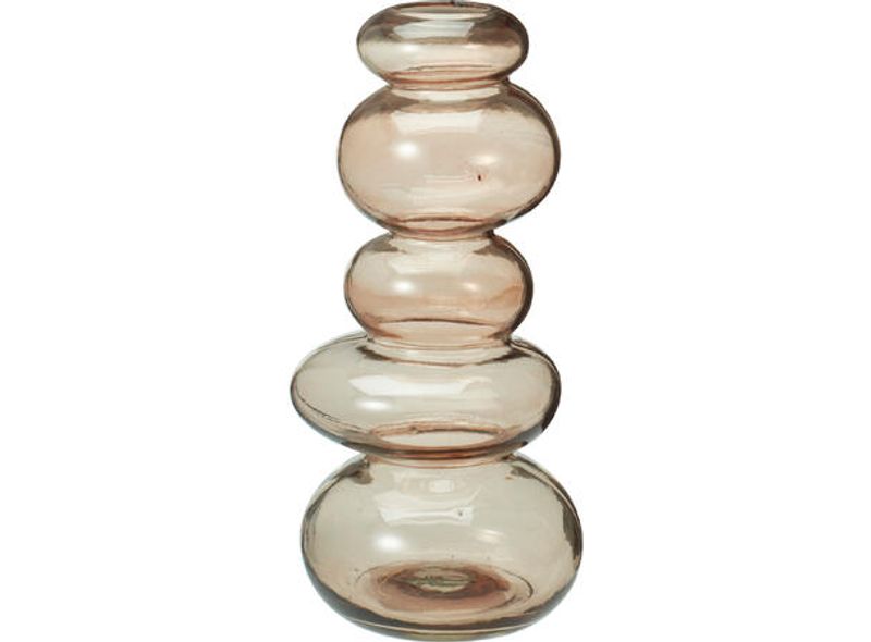 Glassvase stabel lys brun