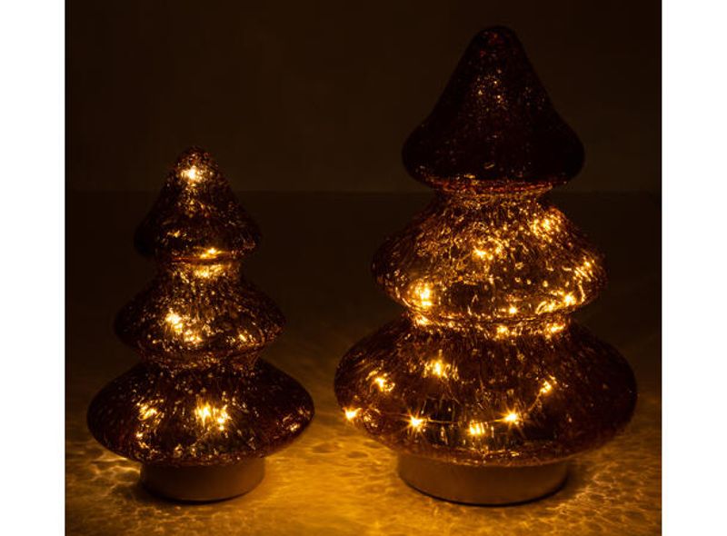Juletre glass brunt led
