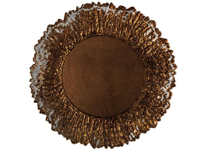 Hovedbilde Lysfat glass antikkbrun/gull