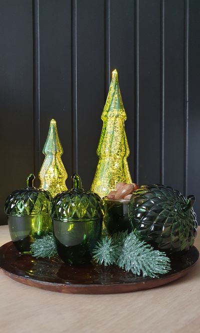 Hovedbilde Juletre glass grønt lite