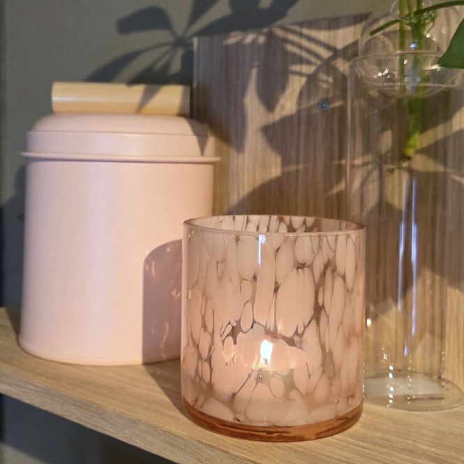 Hovedbilde Lysglass abstrakt marmor rosa