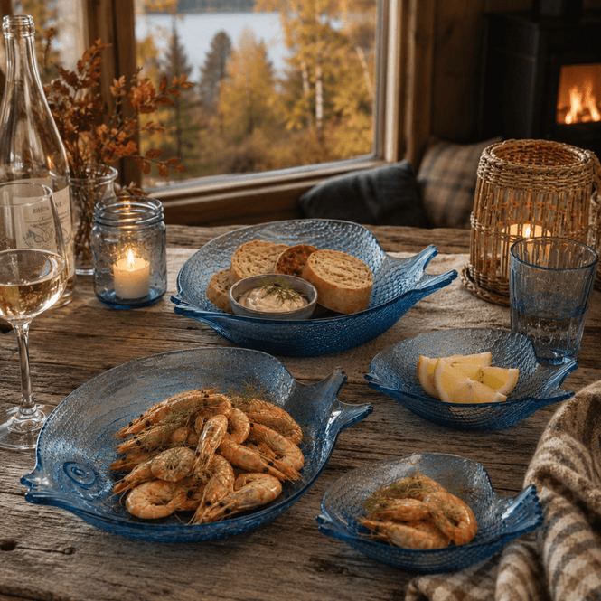 Hovedbilde Glasskål fisk blå 2 pk.
